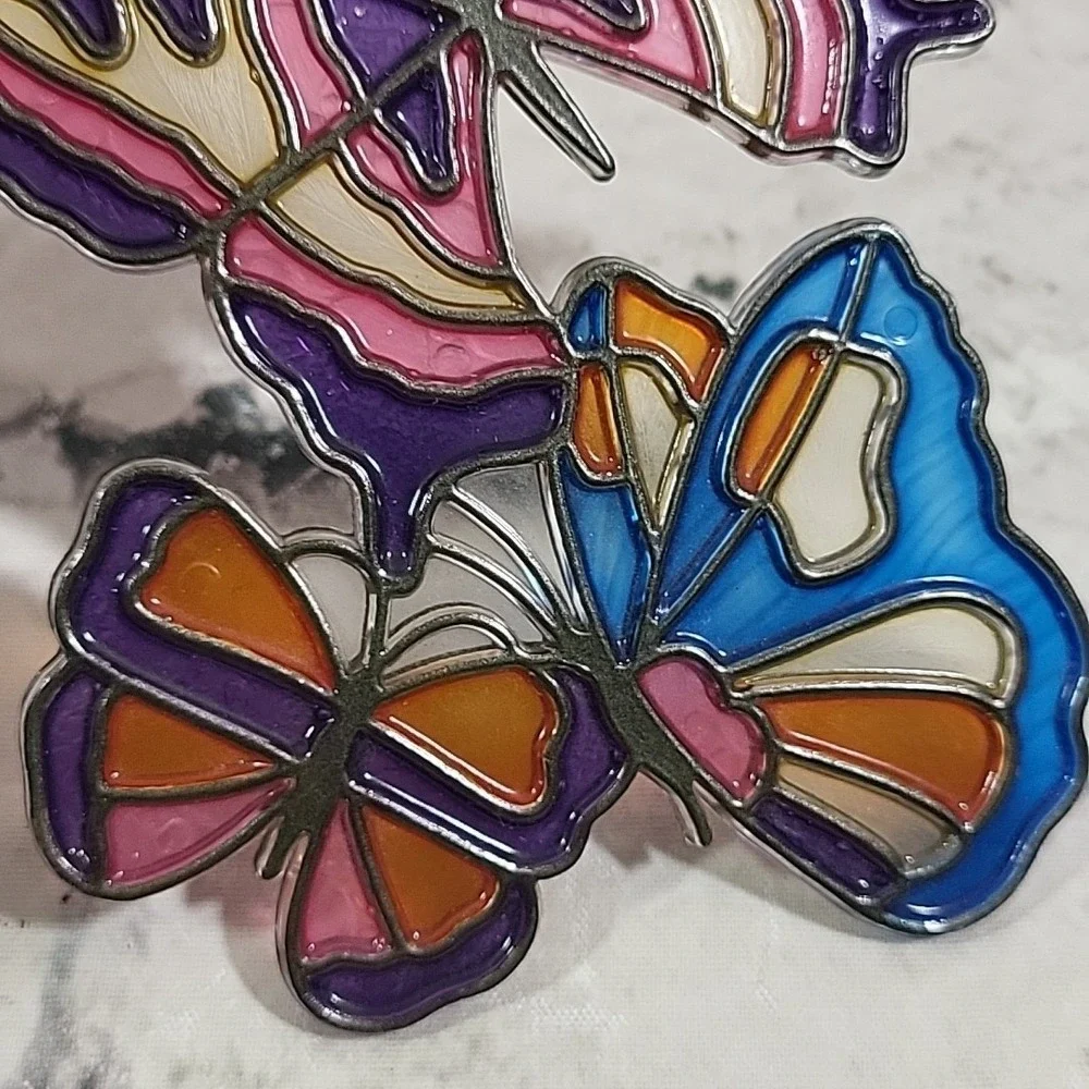 Vintage 70s Butterfly Window Hanger Suncatcher Plastic‎ Hippie Fairycore Decor